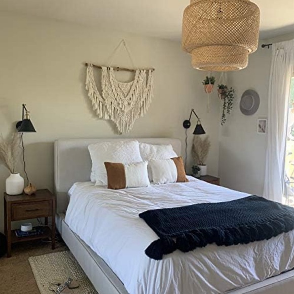 Macrame Wall Hanging w/ 100% Cotton Cords + Natural Driftwood Stick 85 x 90 cm - Picture 5 of 6